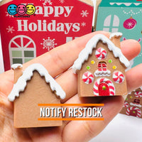 Gingerbread House Peppermint Holiday Cabochon Flatback Charm Decoden Charm