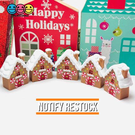 Gingerbread House Peppermint Holiday Cabochon Flatback Charm Decoden Charm