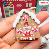 Gingerbread House Peppermint Holiday Cabochon Flatback Charm Decoden Charm
