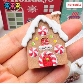 Gingerbread House Peppermint Holiday Cabochon Flatback Charm Decoden Charm