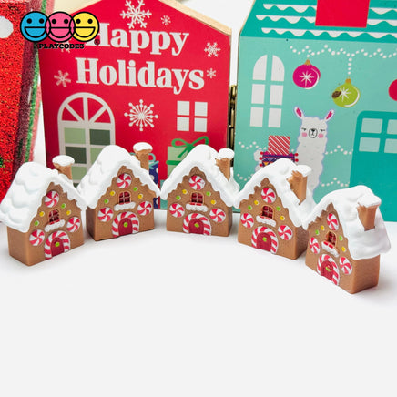 Gingerbread House Peppermint Holiday Cabochon Flatback Charm Decoden Charm