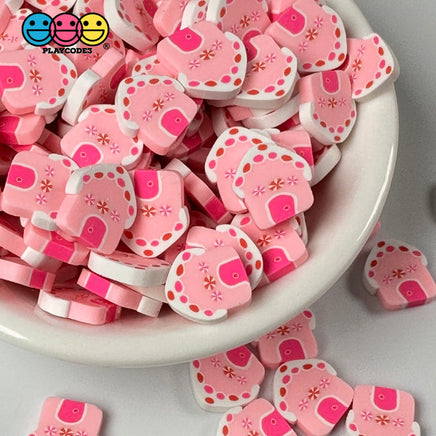 Gingerbread House Pink Fimo Slices Polymer Clay Fake Sprinkles Christmas Funfetti 10/5 Mm Playcode3