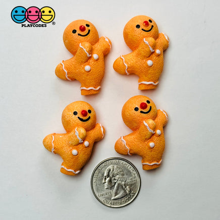 Gingerbread Man Charms Cute Sliding Santa Hat Christmas Holiday 3 Variant Cabochons Decoden 4 pcs PLAYCODE3 LLC sliding
