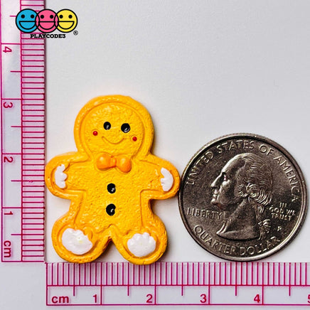 Gingerbread Man Fake Cookie Charm Christmas Cookies Cabochons 10 Pcs