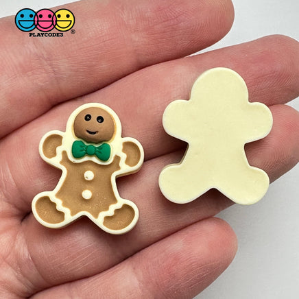 Fake Gingerbread Man Holiday Christmas Flatback Cabochons Decoden Charm 10 Pcs Playcode3 Llc