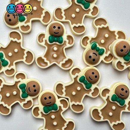 Fake Gingerbread Man Holiday Christmas Flatback Cabochons Decoden Charm 10 Pcs Playcode3 Llc