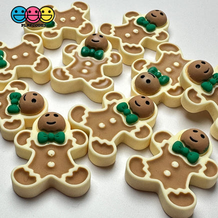 Fake Gingerbread Man Holiday Christmas Flatback Cabochons Decoden Charm 10 Pcs Playcode3 Llc