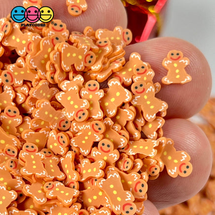 Gingerbread Man Fimo Slices Polymer Clay Fake Sprinkles Christmas Funfetti 10/5 Mm 10 Grams / 5