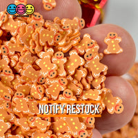 Gingerbread Man Fimo Slices Polymer Clay Fake Sprinkles Christmas Funfetti 10/5 Mm 10 Grams / 5