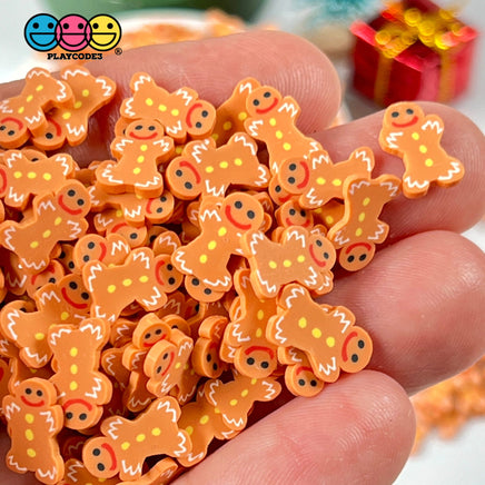 Gingerbread Man Fimo Slices Polymer Clay Fake Sprinkles Christmas Funfetti 10/5 Mm 10 Grams /