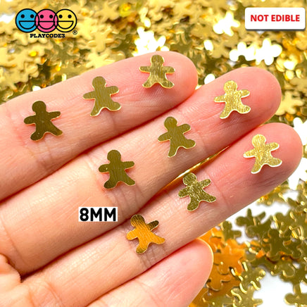 Gingerbread Man Glitter Gold Fake Sprinkles Golden Shinny Iridescent Nail Art Decoden 8Mm
