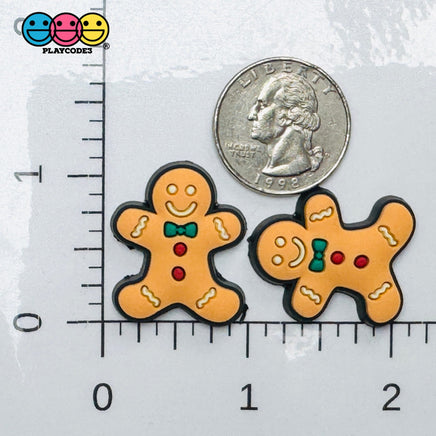 Shoe Charms Bendable Gingerbread Man Holiday Christimas Crocs Flatback Cabochons Slime Supply Fake Backe Decoden 10 pcs