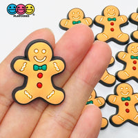 Shoe Charms Bendable Gingerbread Man Holiday Christimas Crocs Flatback Cabochons Slime Supply Fake Backe Decoden 10 pcs