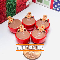 3D Gingerbread Man In Hot Chocolate Mug Christmas Holiday Cabochons Decoden Charm 5pcs PLAYCODE3 LLC Charm