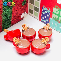 3D Gingerbread Man In Hot Chocolate Mug Christmas Holiday Cabochons Decoden Charm 5pcs PLAYCODE3 LLC Charm