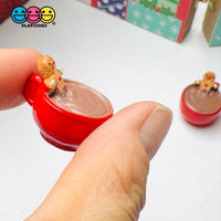 3D Gingerbread Man In Hot Chocolate Mug Christmas Holiday Cabochons Decoden Charm 5pcs PLAYCODE3 LLC Charm