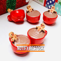 3D Gingerbread Man In Hot Chocolate Mug Christmas Holiday Cabochons Decoden Charm 5pcs PLAYCODE3 LLC Charm