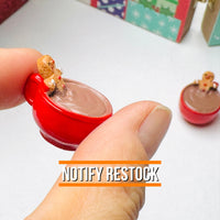 3D Gingerbread Man In Hot Chocolate Mug Christmas Holiday Cabochons Decoden Charm 5pcs PLAYCODE3 LLC Charm