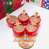 3D Gingerbread Man In Hot Chocolate Mug Christmas Holiday Cabochons Decoden Charm 5pcs PLAYCODE3 LLC Charm