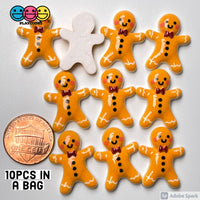 Gingerbread Man Mini Flatback Charm Christmas Decoration Cabochons 10 Pcs