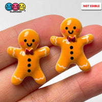 Gingerbread Man Mini Flatback Charm Christmas Decoration Cabochons 10 Pcs