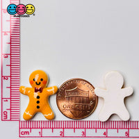 Gingerbread Man Mini Flatback Charm Christmas Decoration Cabochons 10 Pcs