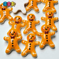 Gingerbread Man Mini Flatback Charm Christmas Decoration Cabochons 10 Pcs