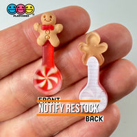 Gingerbread Man Peppermint Spoon Christmas Holiday Flatback Cabochons Decoden Charm 10 Pcs Playcode3