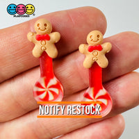 Gingerbread Man Peppermint Spoon Christmas Holiday Flatback Cabochons Decoden Charm 10 Pcs Playcode3