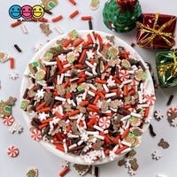 Gingerbread Man White Christmas Peppermint Dream Fimo Mix Fake Clay Sprinkles Funfetti 20 Grams