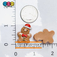 Gingerbread Man With Santa Hat Christmas Holiday Flatback Cabochons Decoden Charm 10 Pcs Playcode3