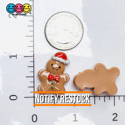 Gingerbread Man With Santa Hat Christmas Holiday Flatback Cabochons Decoden Charm 10 Pcs Playcode3