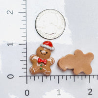 Gingerbread Man With Santa Hat Christmas Holiday Flatback Cabochons Decoden Charm 10 Pcs Playcode3