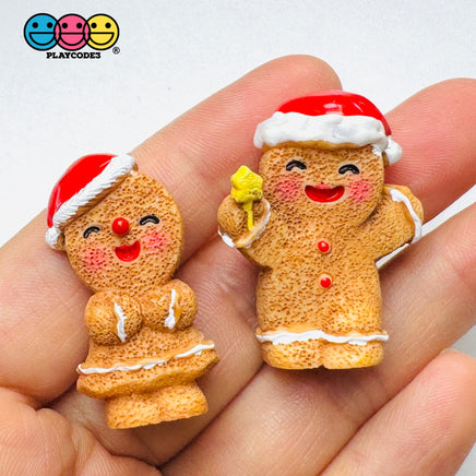 3D Gingerbread Man Women Christmas Holiday Figure Cabochons Decoden Charm 4 pcs PLAYCODE3 LLC (Copy) Charm