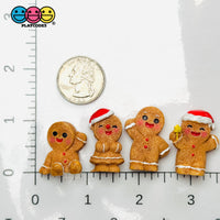 3D Gingerbread Man Women Christmas Holiday Figure Cabochons Decoden Charm 4 pcs PLAYCODE3 LLC (Copy) Charm