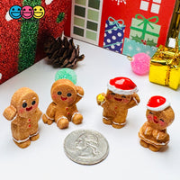 3D Gingerbread Man Women Christmas Holiday Figure Cabochons Decoden Charm 4 pcs PLAYCODE3 LLC (Copy) Charm