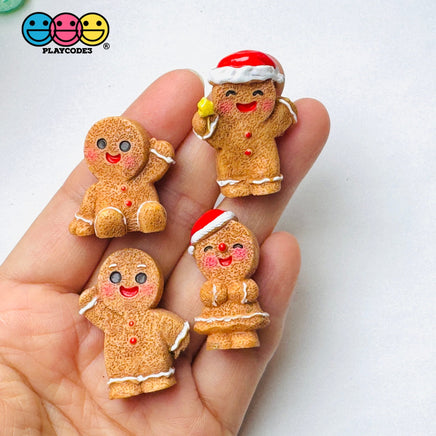 3D Gingerbread Man Women Christmas Holiday Figure Cabochons Decoden Charm 4 pcs PLAYCODE3 LLC (Copy) mixes 4pcs 1pc