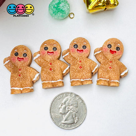 3D Gingerbread Man Women Christmas Holiday Figure Cabochons Decoden Charm 4 pcs PLAYCODE3 LLC (Copy) standing 4pcs Charm
