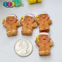 3D Gingerbread Man Women Christmas Holiday Figure Cabochons Decoden Charm 4 pcs PLAYCODE3 LLC (Copy) man with hat 4pcs