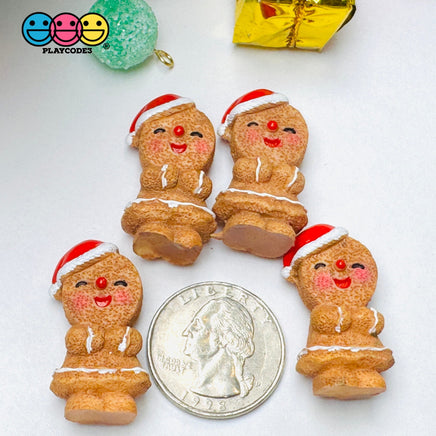 3D Gingerbread Man Women Christmas Holiday Figure Cabochons Decoden Charm 4 pcs PLAYCODE3 LLC (Copy) woman 4pcs Charm