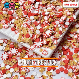 Gingerbread Mans Peppermint Paradise Fimo Fake Sprinkle Mix Christmas Funfetti 20 Grams