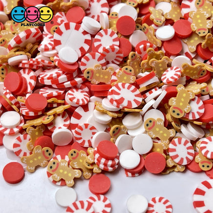 Gingerbread Mans Peppermint Paradise Fimo Fake Sprinkle Mix Christmas Funfetti