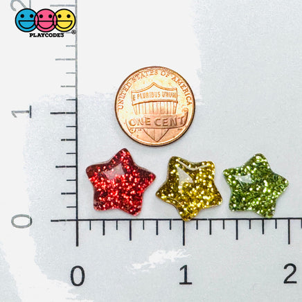 Glitter Star Christmas Charms Size Reference Ruler Penny