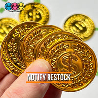 Gold Coins Fake Coin Currency Dollar Sign Charms Saint Patricks Day Cabochons 10 Pcs Charm