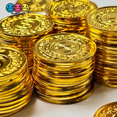 Gold Coins Fake Coin Currency Dollar Sign Charms Saint Patricks Day Cabochons 10 Pcs Charm
