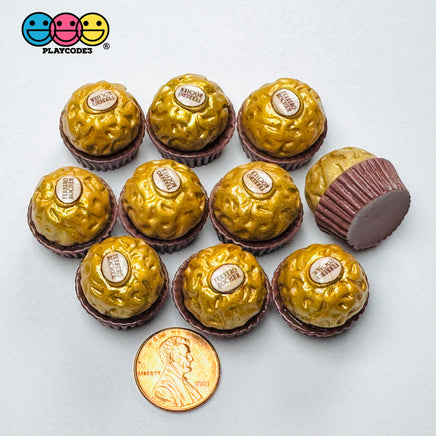 Gold Foil Chocolate Ball Fake Food Charms Realistic Candy Prop - Fake Food