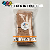 Graham Cracker Square Imitation Fake Food Life Like Bendable Plastic Pvc 10 Pcs