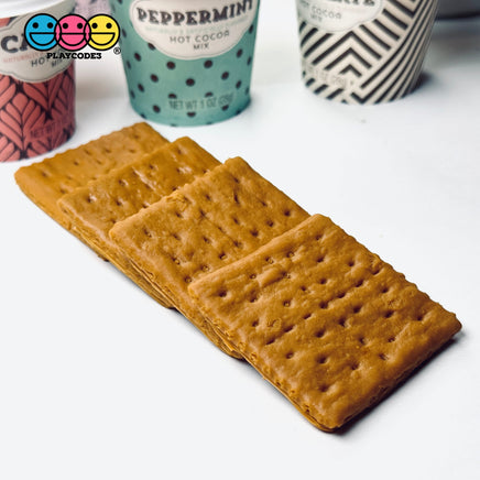 Graham Cracker Square Imitation Fake Food Prop Plastic Pvc 4/10 Pcs