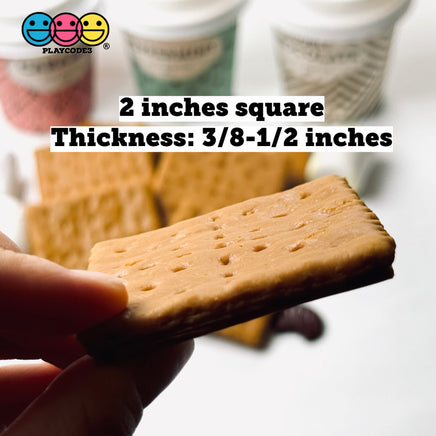 Graham Cracker Square Imitation Fake Food Prop Plastic Pvc 4/10 Pcs