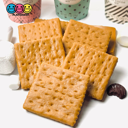 Graham Cracker Square Imitation Fake Food Prop Plastic Pvc 4/10 Pcs